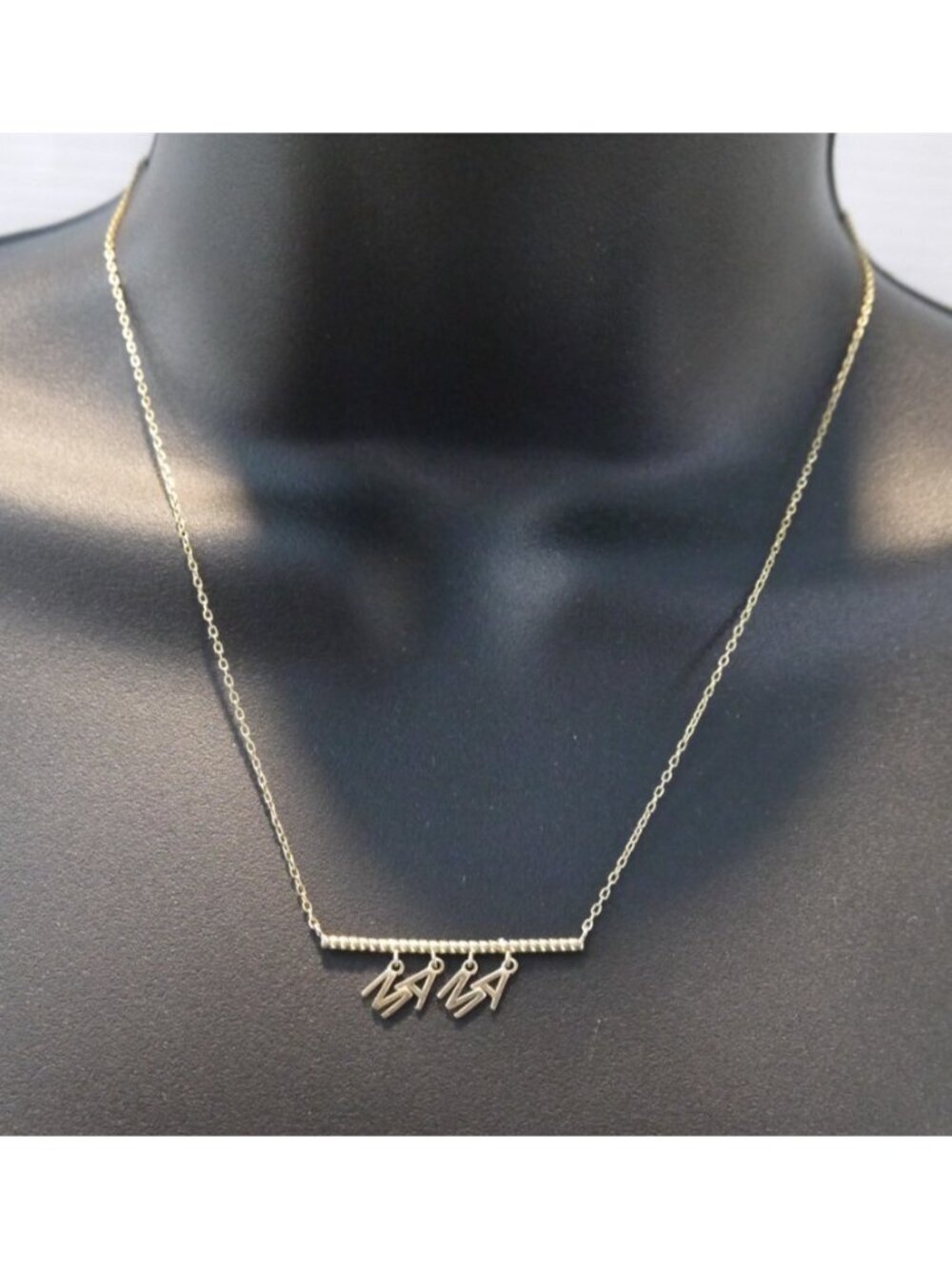 Vintage 925 silver, gold plated pendant letters MAMA with 16" chain